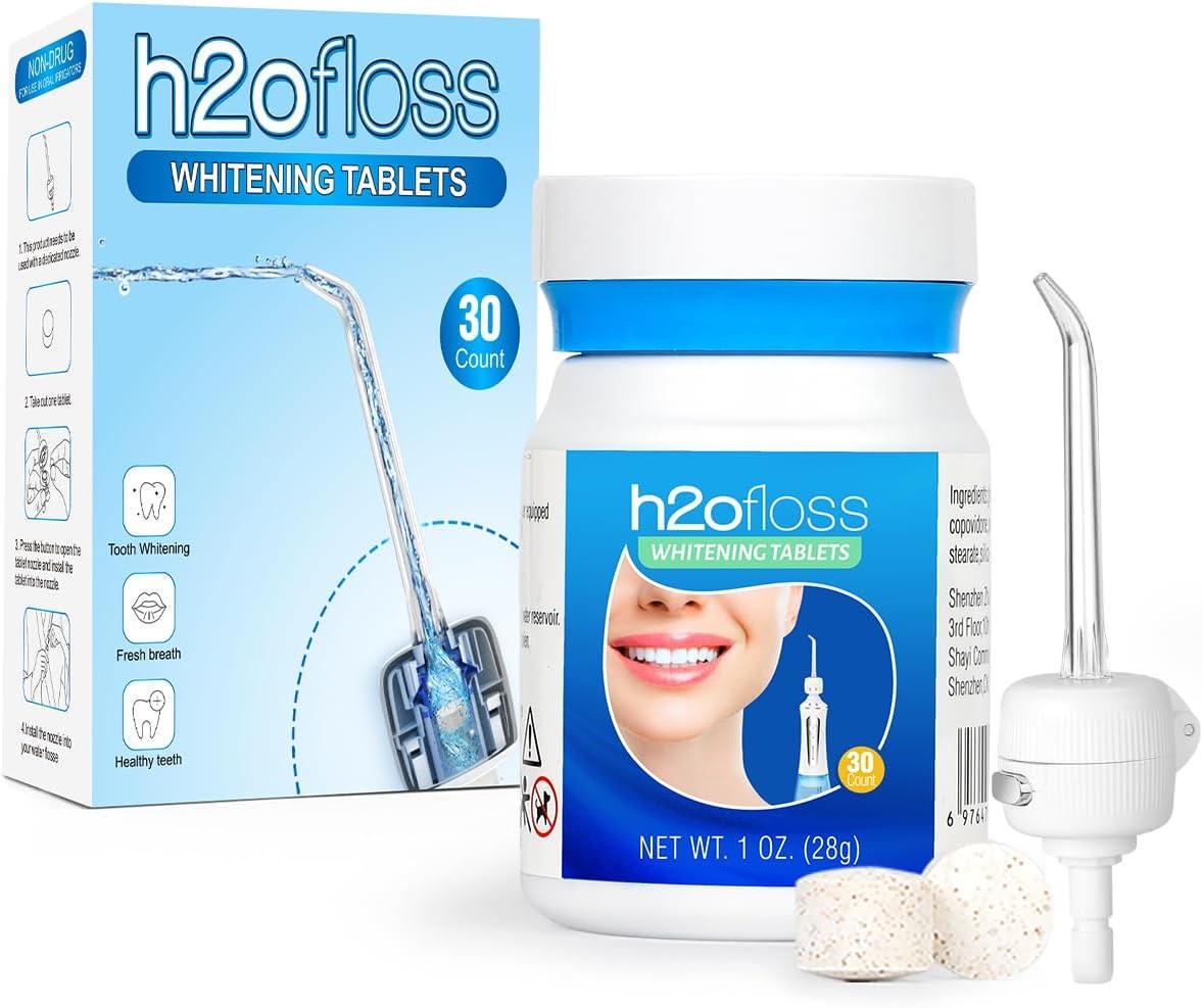 Система отбеливания зубов для ирригатора H2ofloss Whitening Tabletes/Adapter (107298)
