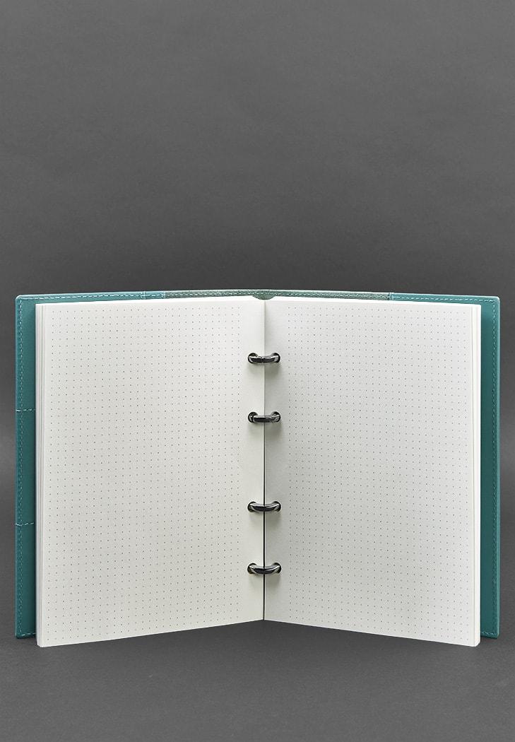 Блокнот шкіряний Софт-бук 9.0 на кільцях з твердою обкладинкою Бірюзовий (A-026824) - фото 4
