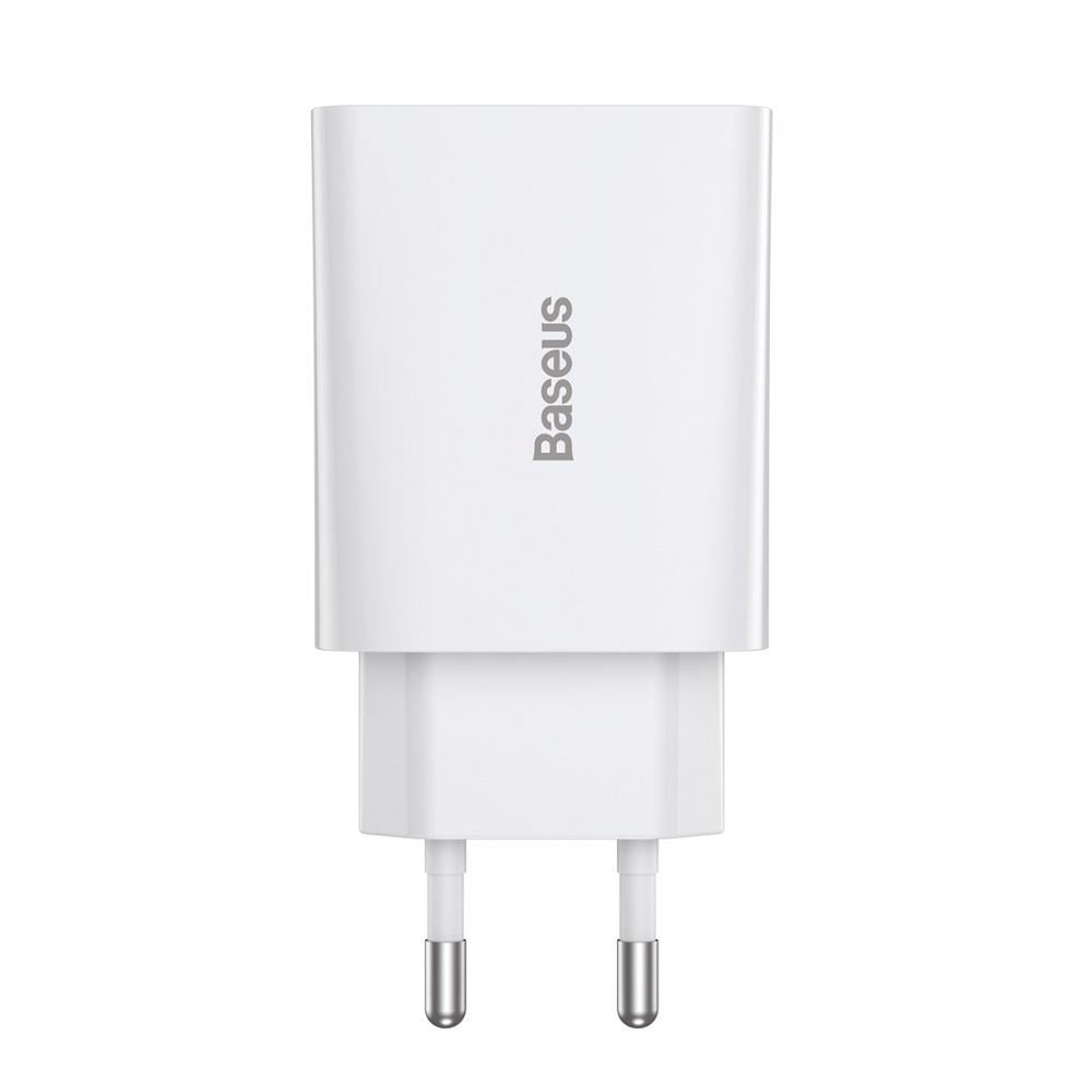 Зарядное устройство сетевое BASEUS Speed ​​Mini PD Charger 20W 1 Type-C White (32681 white) - фото 1