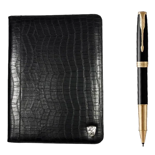 Комплект ручка-роллер Parker Sonnet и папка кожаная Tonino Lamborghini (47324735)