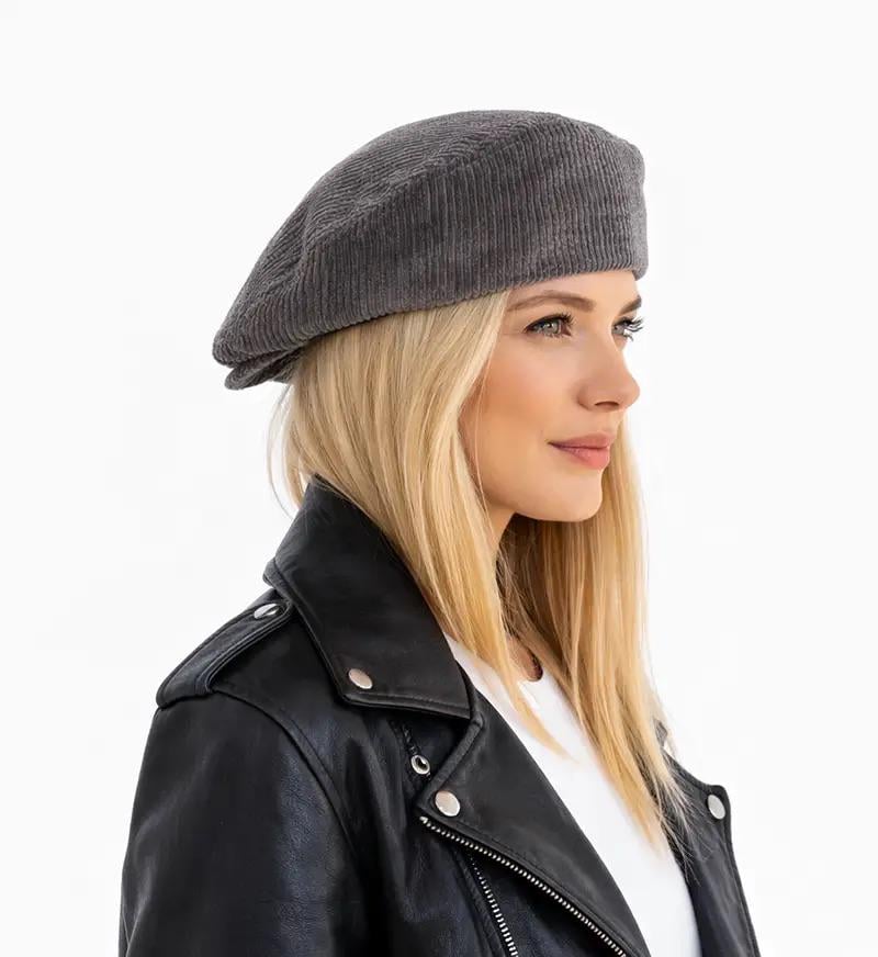 Кепка-конголка вельветовая унисекс one size Серый