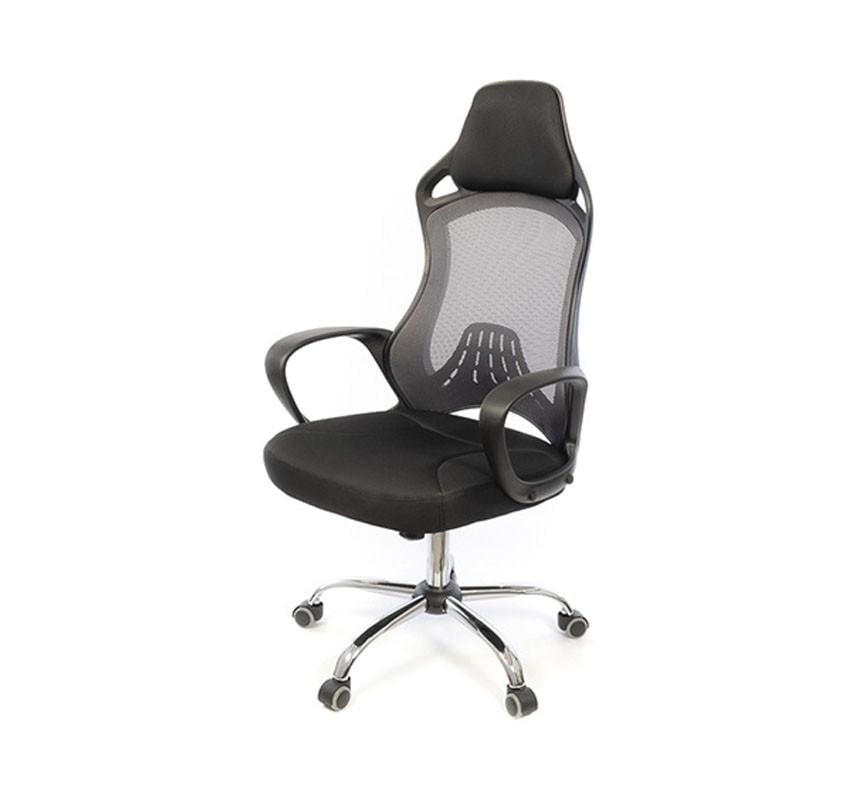 Офісне крісло на колесах із підлокітниками Дорос CH ANF з тканини з навантаженням до 120 кг Сірий (2022722899)