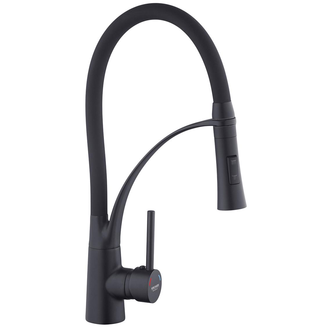 Смеситель для кухни Kroner Ersel CV033799 с гибким изливом Черный (234000)