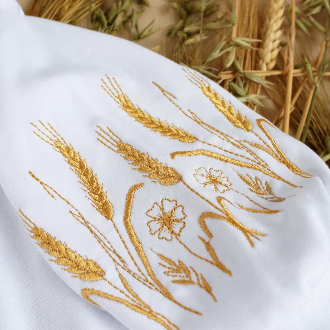 Боді для дівчинки з вишивкою пшениці 80 см 12 міс Білий (2323533717) - фото 2 Боді для дівчинки з вишивкою пшениці 80 см 12 міс Білий (2323533717) - фото 2