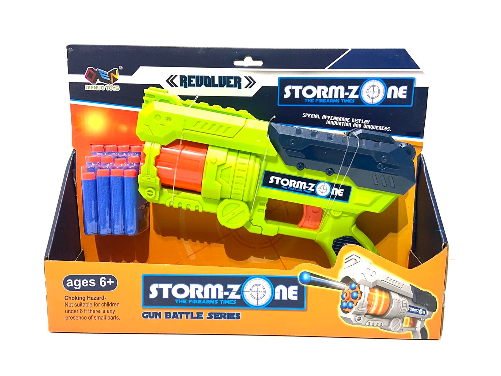 Бластер Bojun toys Storm на поролонових кулях із барабаном 27 см Салатовий (Z1166 A) Бластер Bojun toys Storm на поролонових кулях із барабаном 27 см Салатовий (Z1166 A)