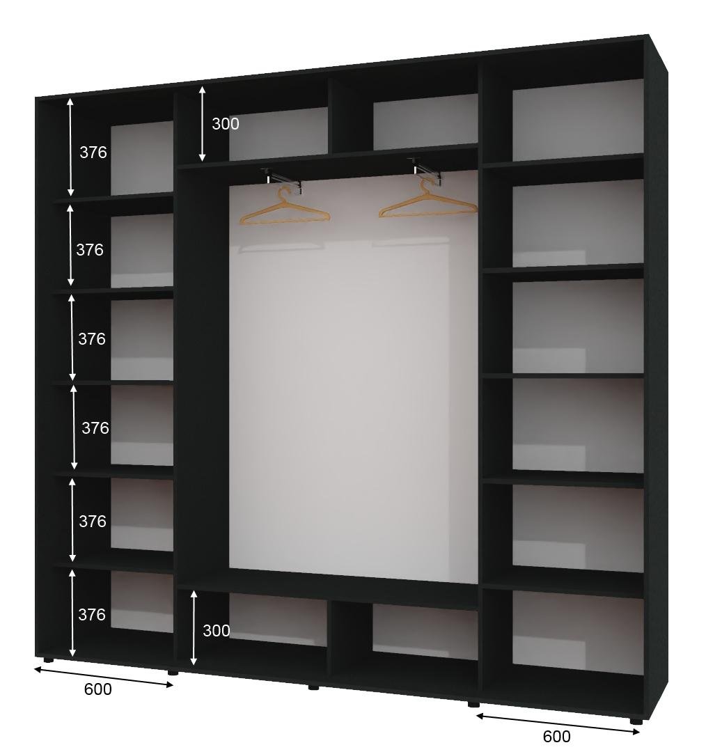 Корпус шкафа-купе Алекса ШК-05 250х45х240 см Антрацитовый - фото 2 Корпус шкафа-купе Алекса ШК-05 250х45х240 см Антрацитовый - фото 2