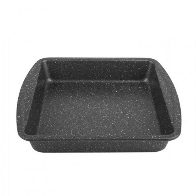 Форма для запекания Unique UN-1712 квадратная мраморная 26х23,5 см Темно-серый