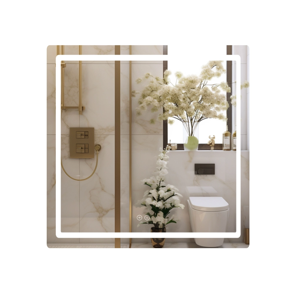 Дзеркало квадратне Qtap Mideya MI9 з LED-підсвічуванням Touch/з антизапотіванням/регулюванням яскравості 80х80 см (QT2078NCF8080W)