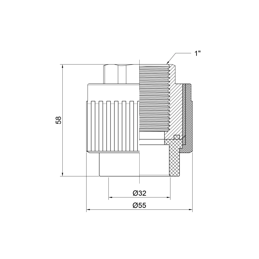 Муфта для полипропиленовых труб Thermo Allince внутренняя 32x1" (106975#) - фото 2