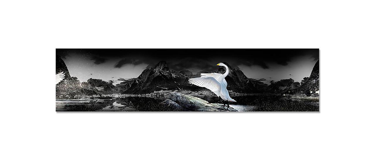 Наклейка виниловая на кухню Zatarga Лебеди и Горы 600х2500 мм (1274514182)