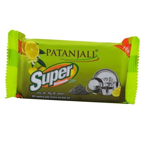 Мыло для мытья посуды Patanjali Super Dishwash Bar с лимоном и золой 145 г (76635001)