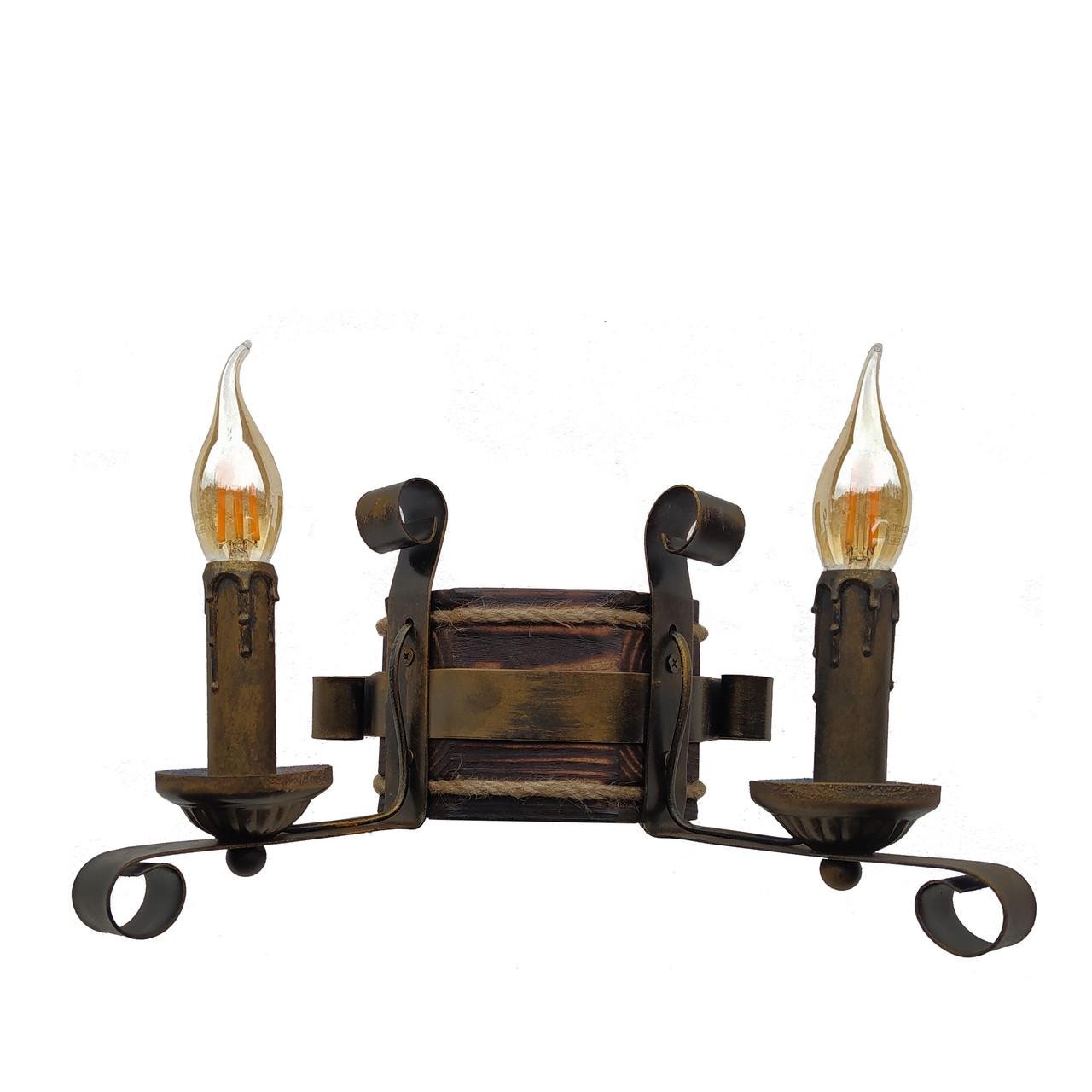 Бра дерев'яний Light House LPR-20103/2W Коричневий (112177)