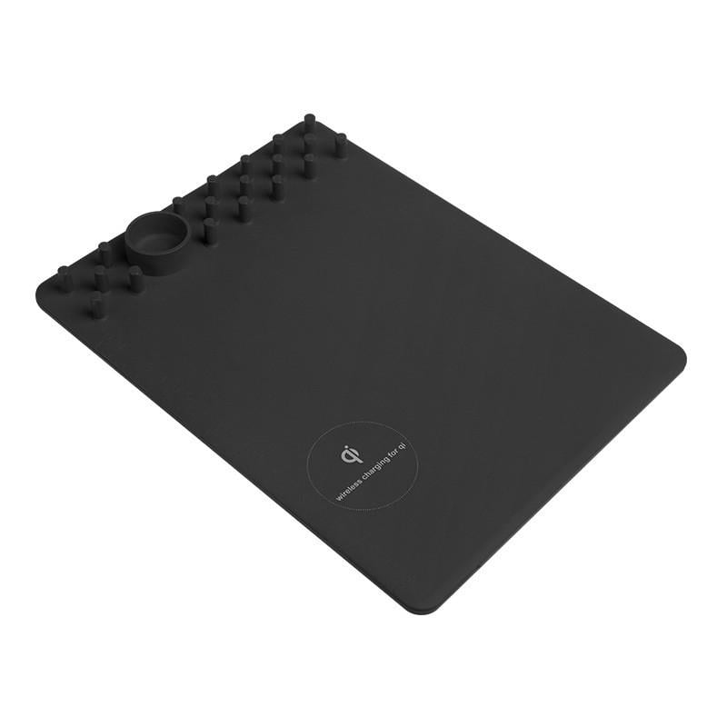 Килимок для миші SUNROZ Char гer Mouse Pad з бездротовою зарядкою QI і органайзером Чорний (SUN4907) Килимок для миші SUNROZ Char гer Mouse Pad з бездротовою зарядкою QI і органайзером Чорний (SUN4907)