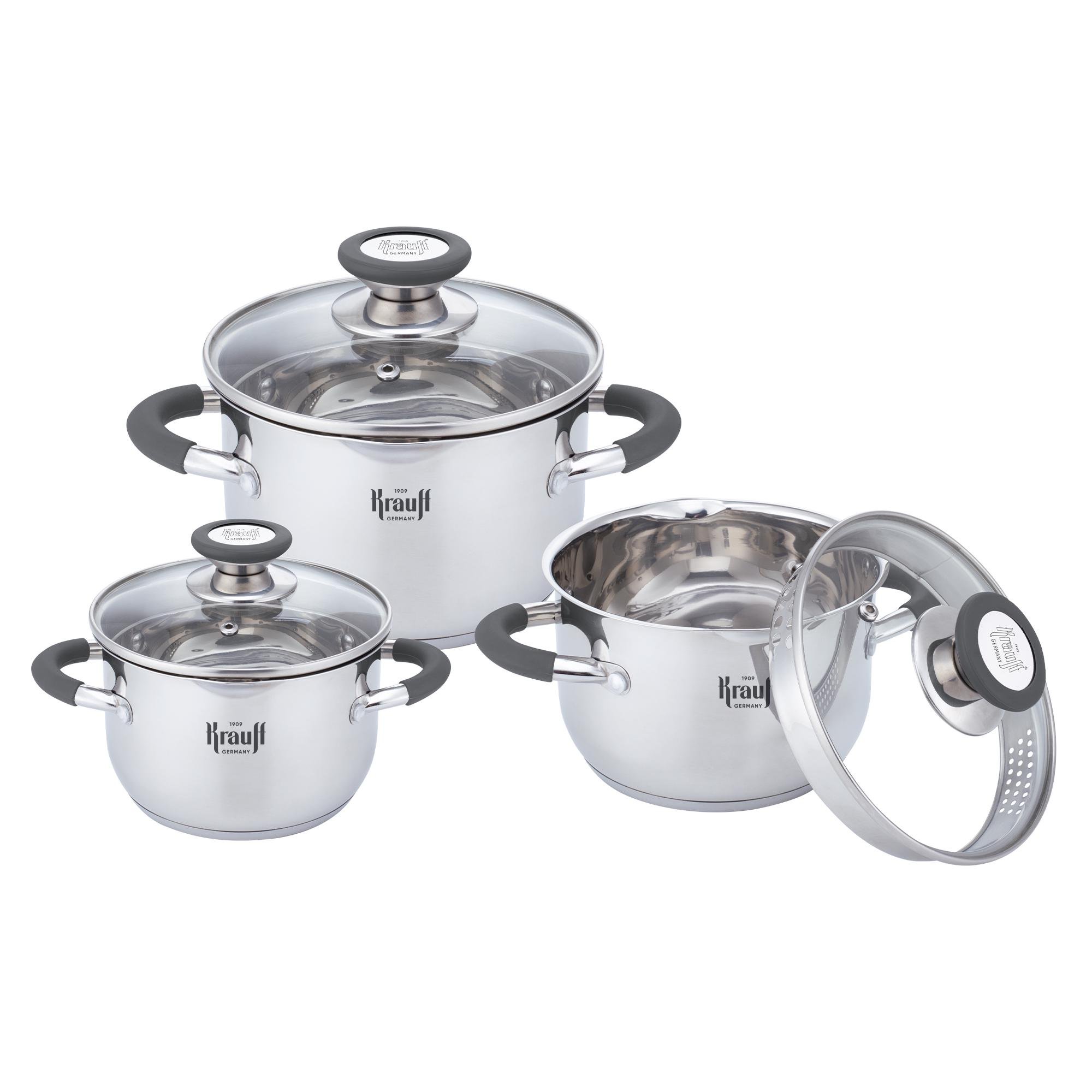 Набір каструль Krauff Vizo з нержавіючої сталі 6 пр. (26-238-083)