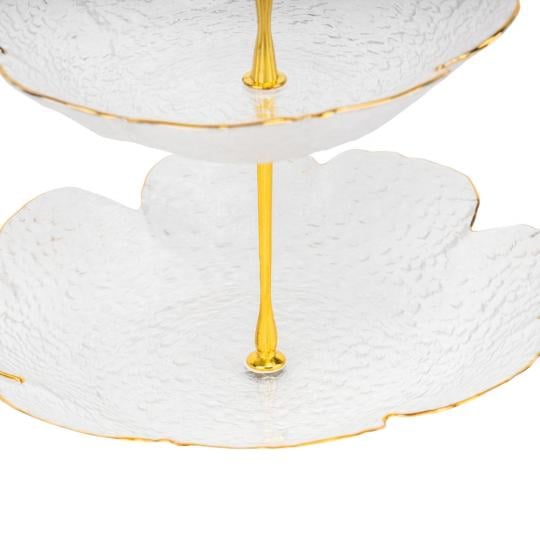 Блюдо 2-х ярусне Elisey Прозорий кварц скляне 24 см Прозорий (135-81-9219-034) - фото 3 Блюдо 2-х ярусне Elisey Прозорий кварц скляне 24 см Прозорий (135-81-9219-034) - фото 3