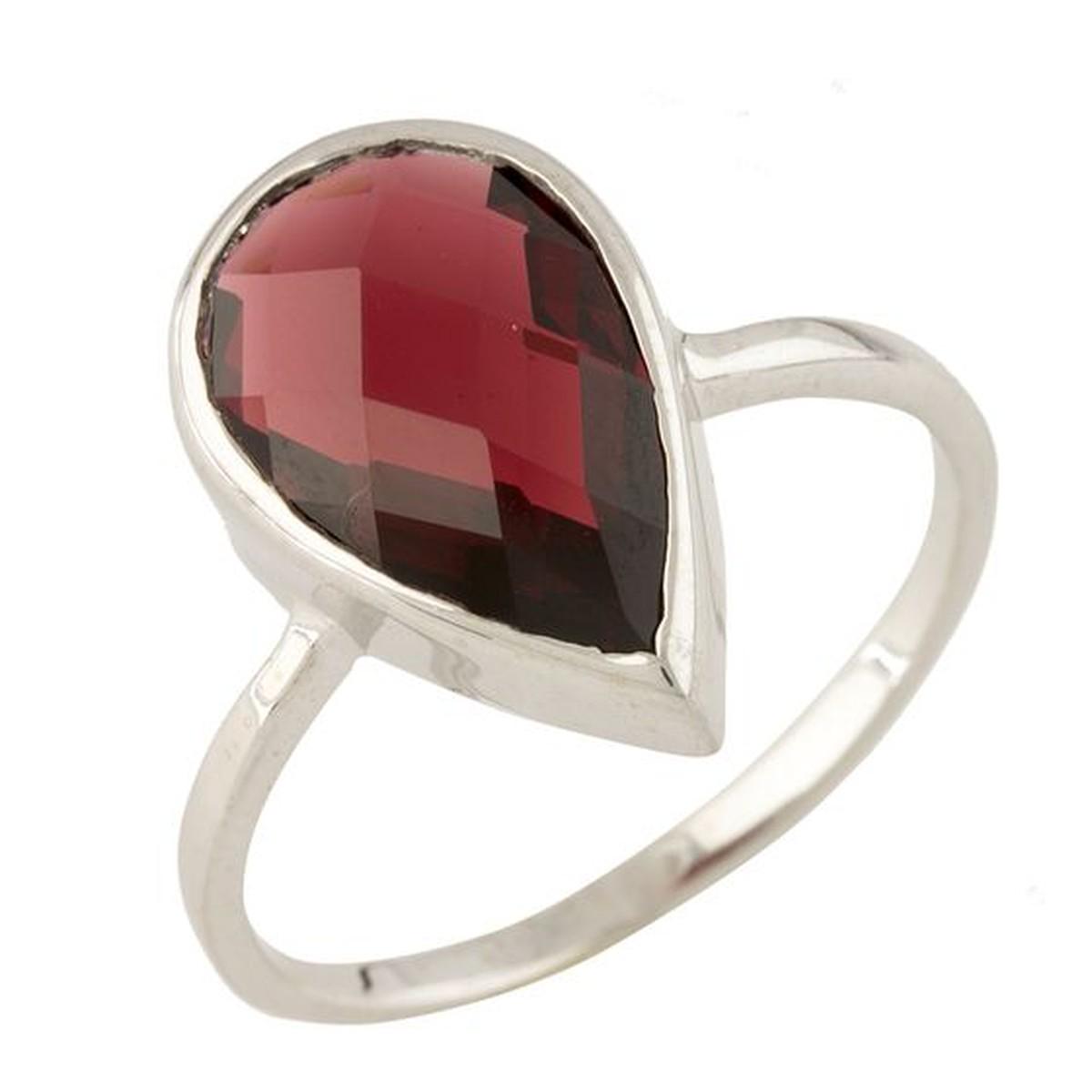 Кольцо серебряное с натуральным гранатом 3,22 г р. 16,5 (0713243)