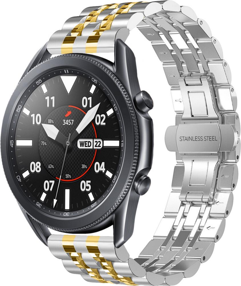 Браслет металлический Spinye Line для Galaxy Watch 3 45mm Silver Gold (28968-67)