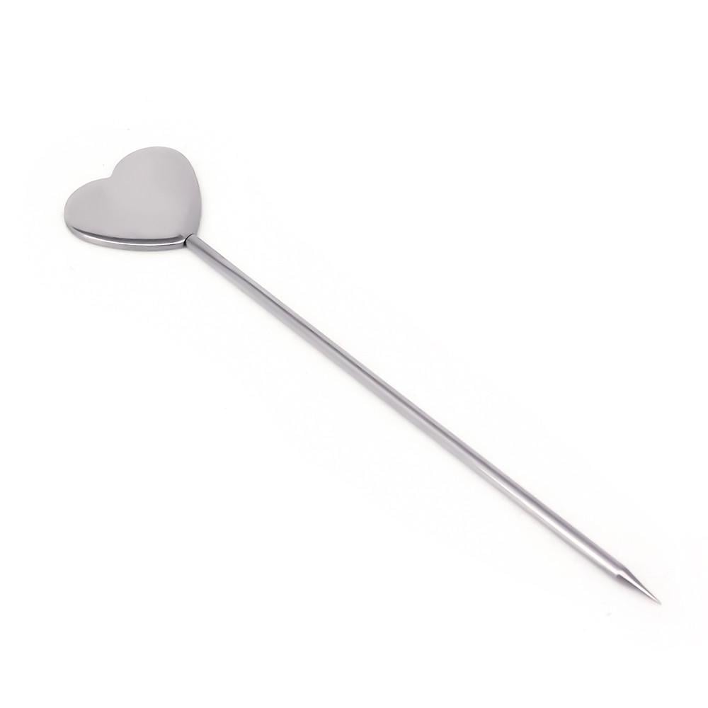 Шпажка металлическая Bar House для канапе и коктейля сердце Серебристый