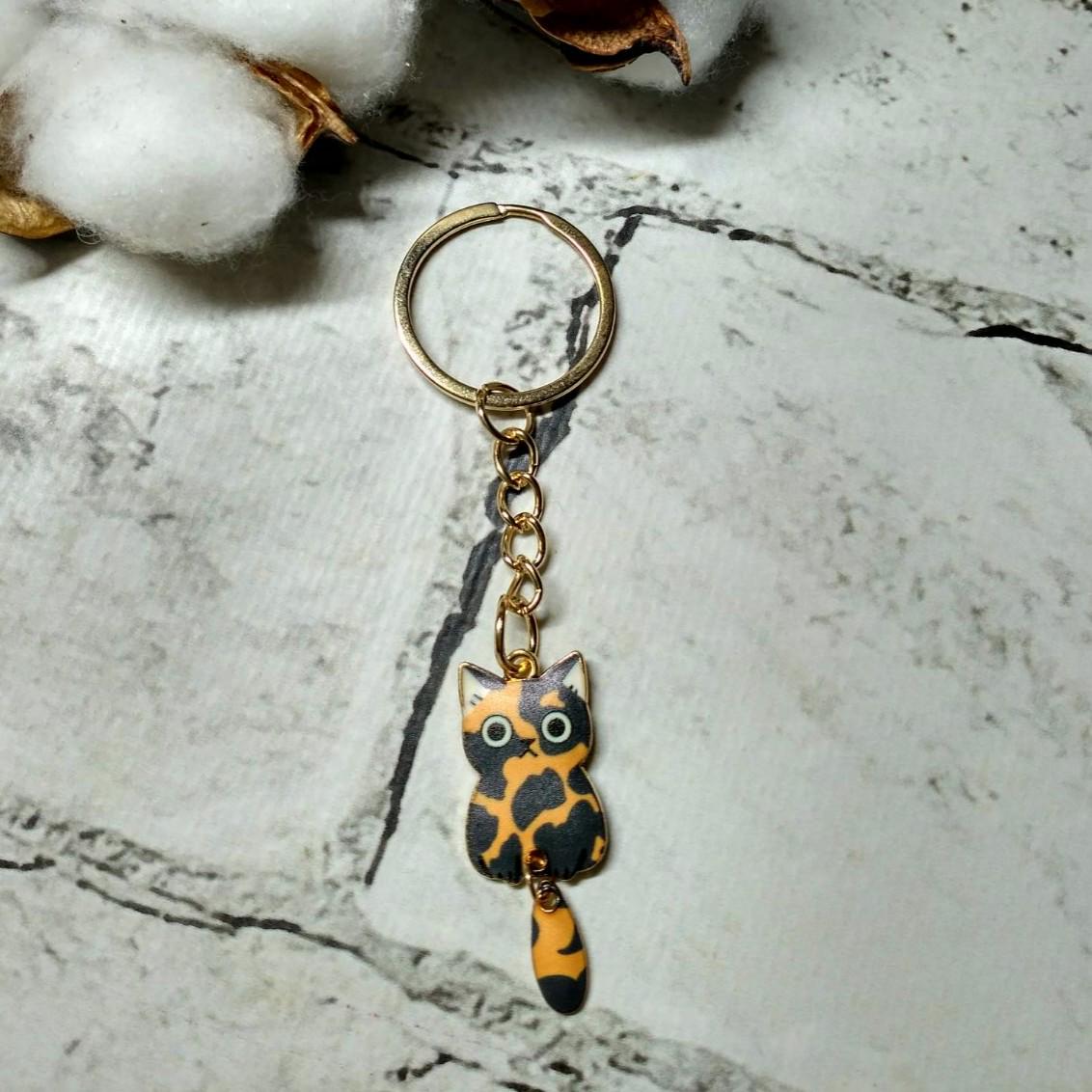 Брелок металлический Котик 8,5 cм (KA235544-2)