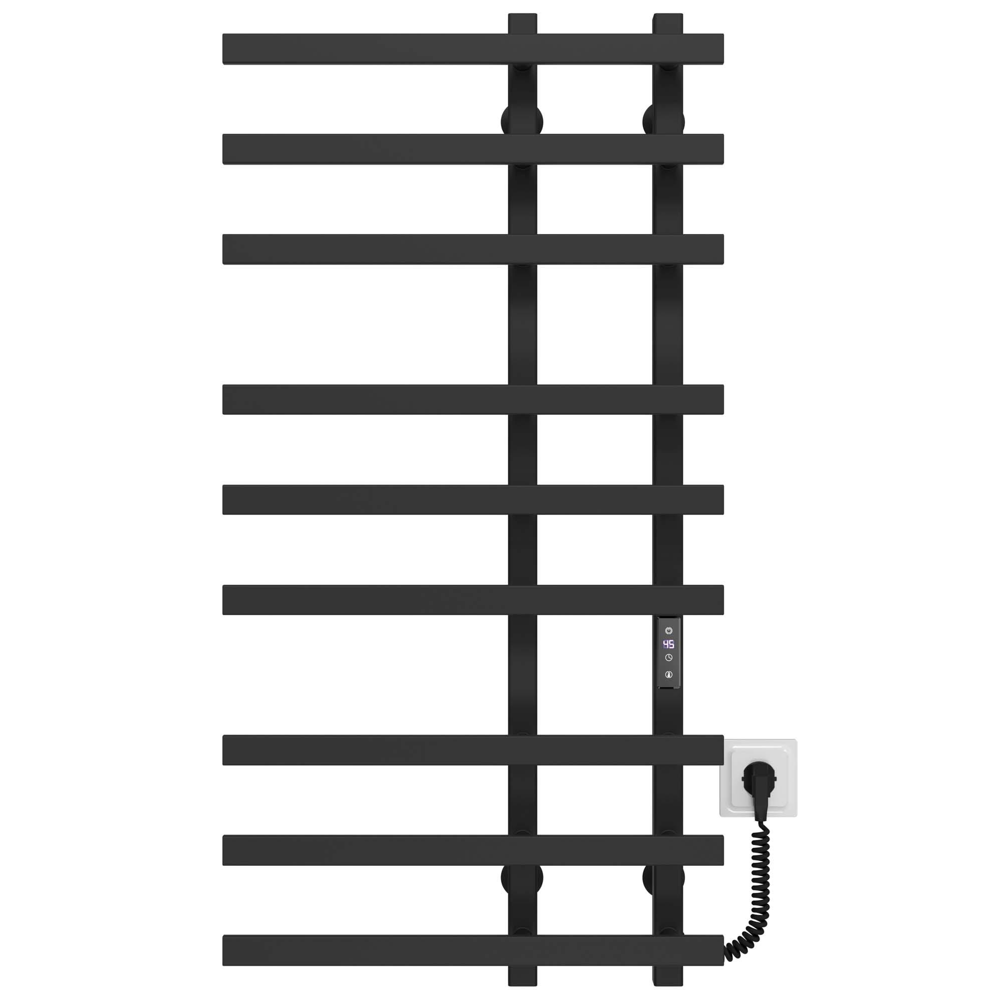 Полотенцесушитель электрический Deffi Atena П9 JD04 правое подключение нержавеющая сталь 150х1000 мм Черный (A.AT.100.15.9.EBR2)