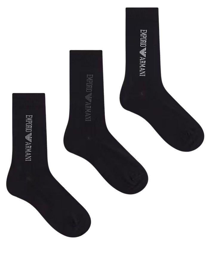 Набор мужских носков Emporio Armani UN 3 пары Черный (EM000554-black) Набор мужских носков Emporio Armani UN 3 пары Черный (EM000554-black)