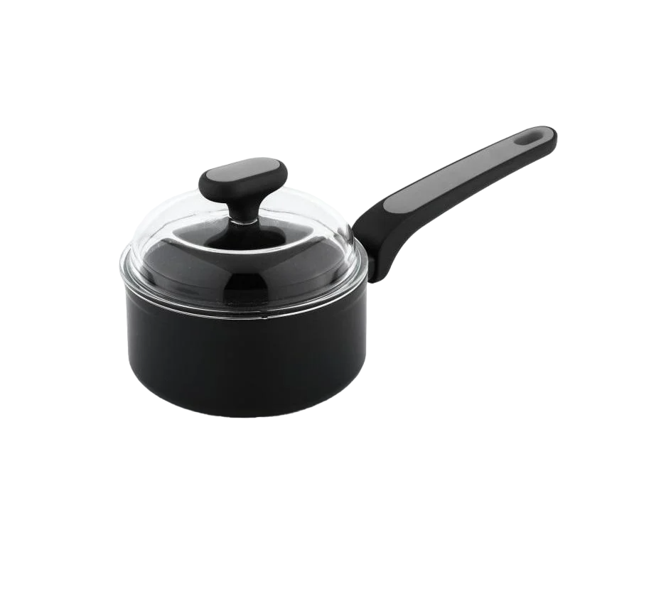 Ковш с крышкой NOIS Salto Silver алюминий антипригарное покрытие 1,5 л 16 см Черный