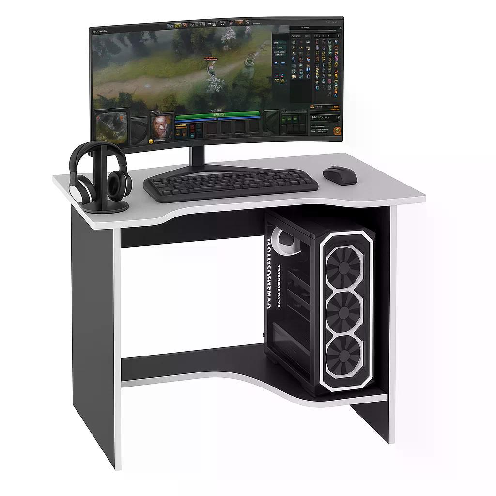 Комп'ютерний стіл XDesk-03 ергономічний 740x900x670 мм Білий з чорним (КСХD03)