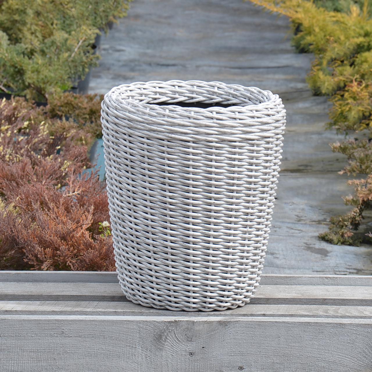 Кашпо высокое для цветов и растений из ротанга/ручной работы 16 л Белая береза - фото 3 Кашпо высокое для цветов и растений из ротанга/ручной работы 16 л Белая береза - фото 3