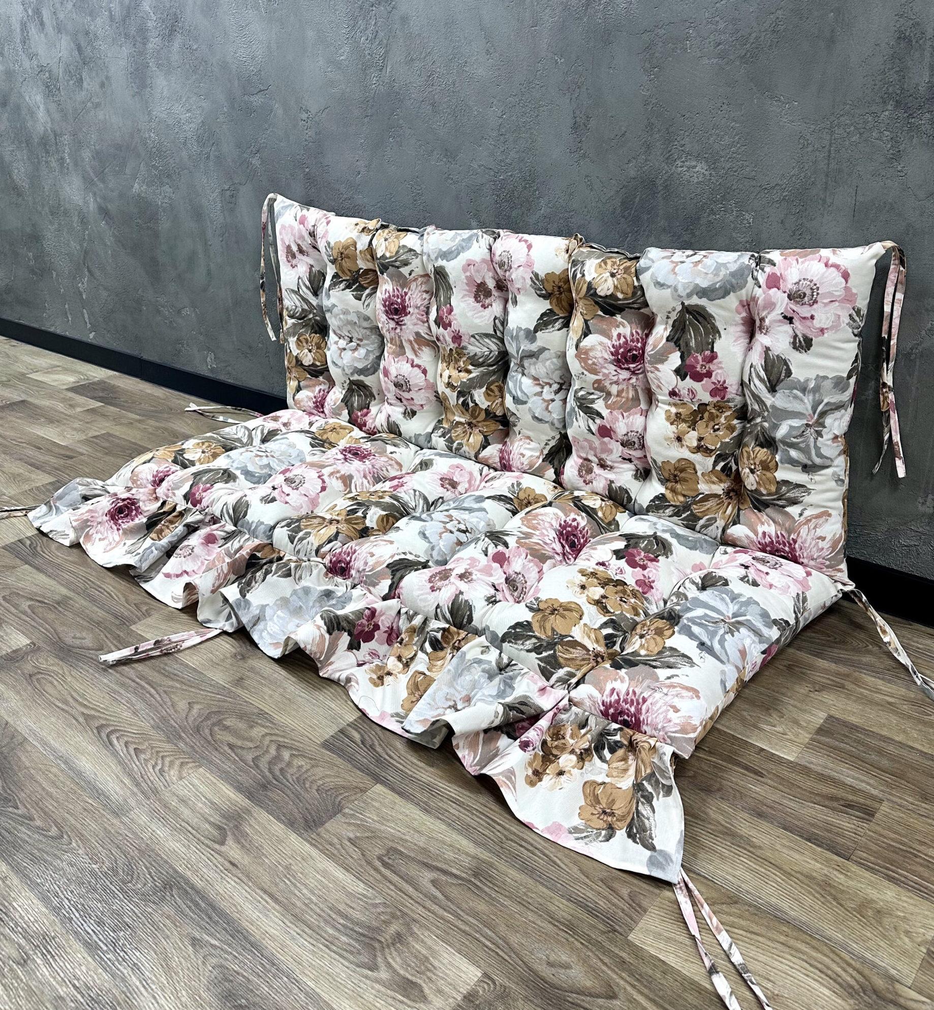 Подушка Сomfort Home Bouquet на поддоны/качели/каркасы/садовую мебель с рюшами 100х50х50 см (7722762)
