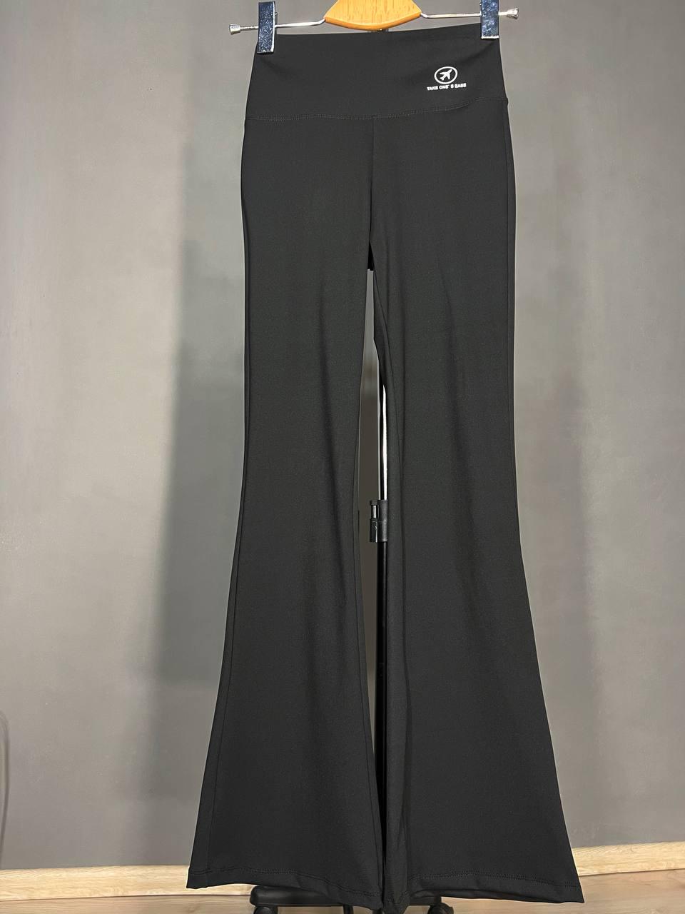 Лосини жіночі Immet 3317 кльош від коліна широкий пояс утяжка висока талія M Чорний (3706) - фото 2 Лосини жіночі Immet 3317 кльош від коліна широкий пояс утяжка висока талія M Чорний (3706) - фото 2