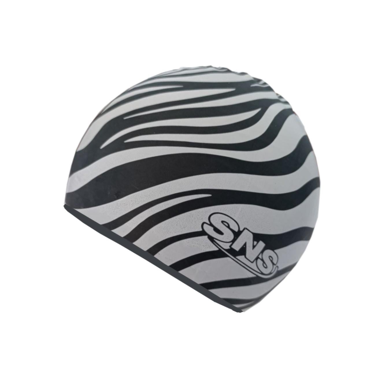 Шапочка для плавания силиконовая SNS Zebra Black/White (28270BW)