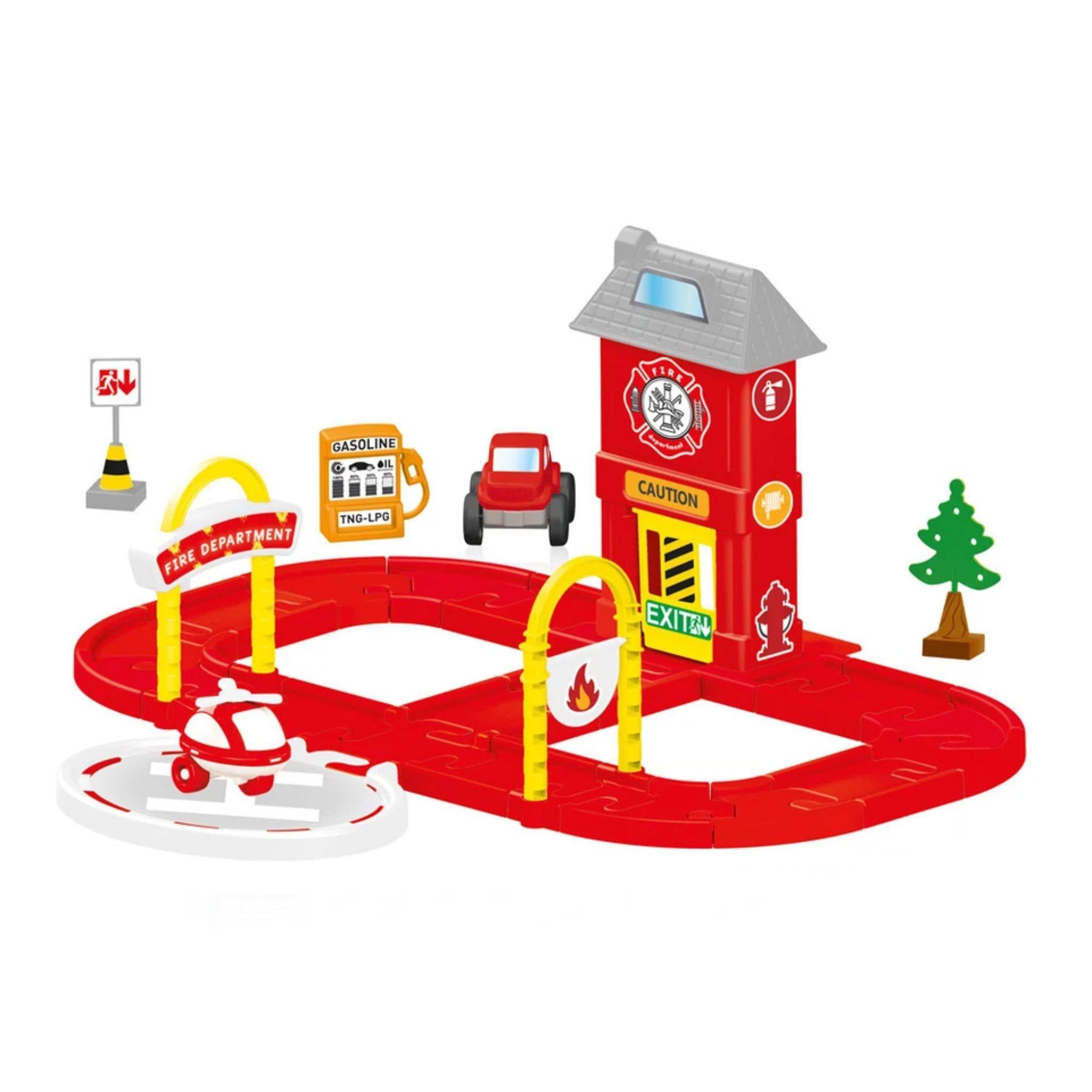 Паркинг детский Fire Department Пожарная часть с вертолетом и машинкой (29436251)