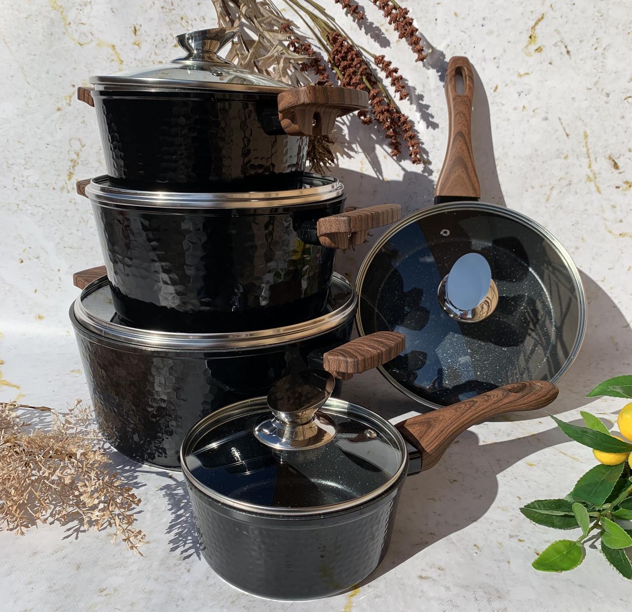 Набор кастрюль для индукционных плит с мраморным покрытием Edenberg EB-5651 12 пр.