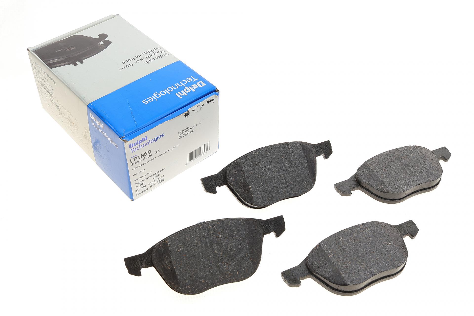 Колодки тормозные передние DELPHI Ford Focus/Kuga/Connect/Mazda 3/5/Volvo C30/C70/S40 03- Continental (LP1869 DELPHI)