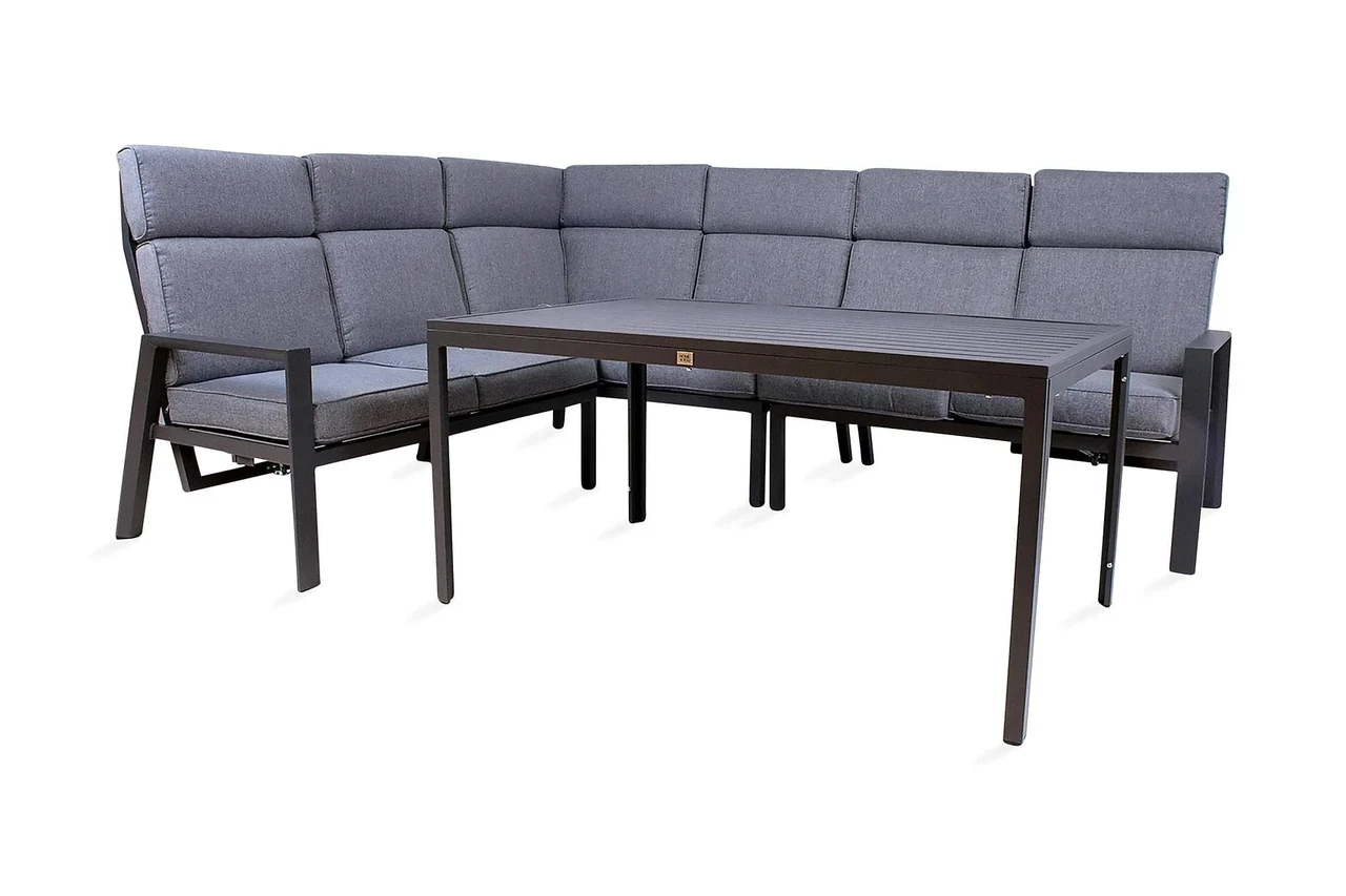 Комплект садовой мягкой мебели в стиле Loft с металлическим каркасом Серый (KS-1234-YR)