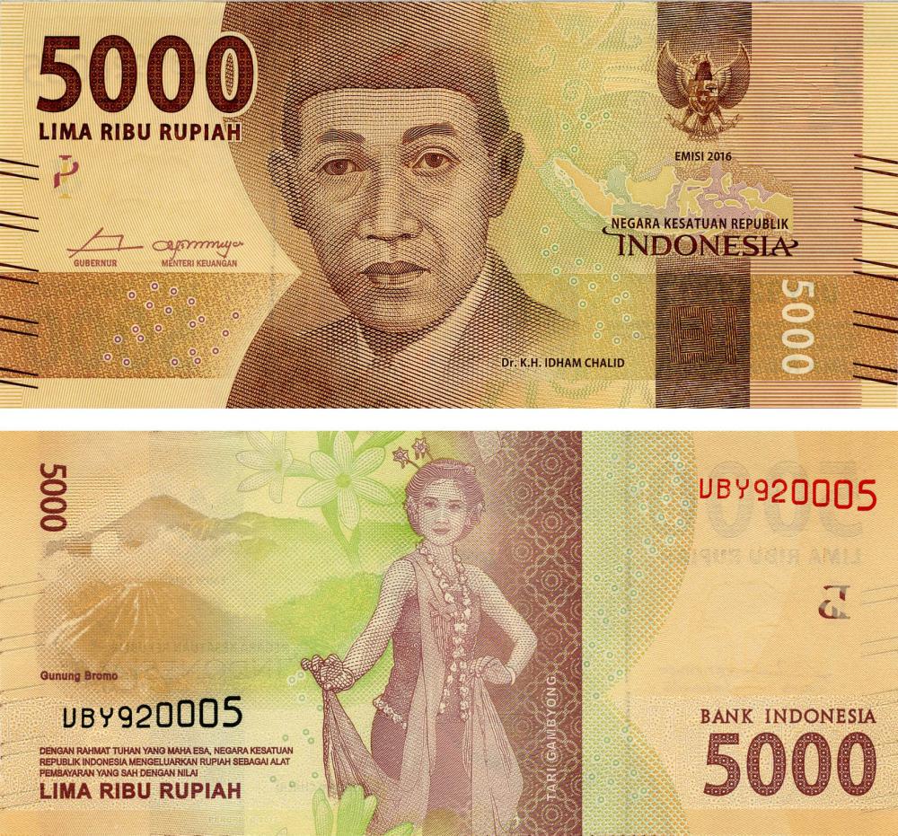Коллекционная банкнота Индонезия 5000 рупий 2016 UNC P156 (Б05743)