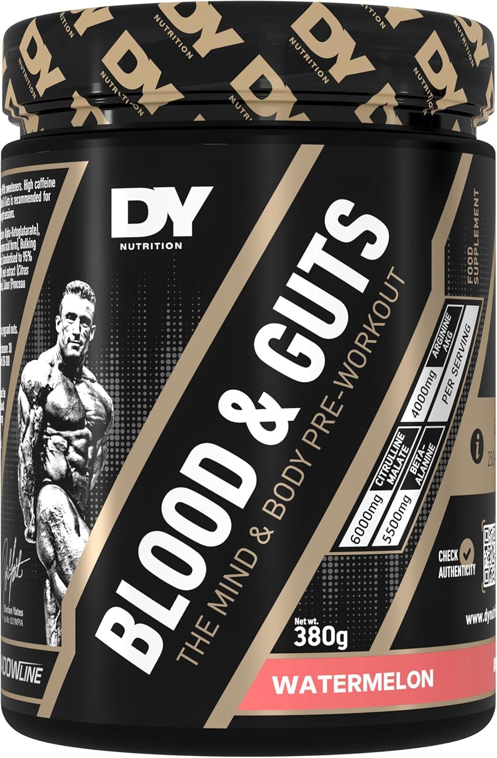 Предтренировочный комплекс Dorian Yates Nutrition BLOOD&GUTS 380 г Watermelon