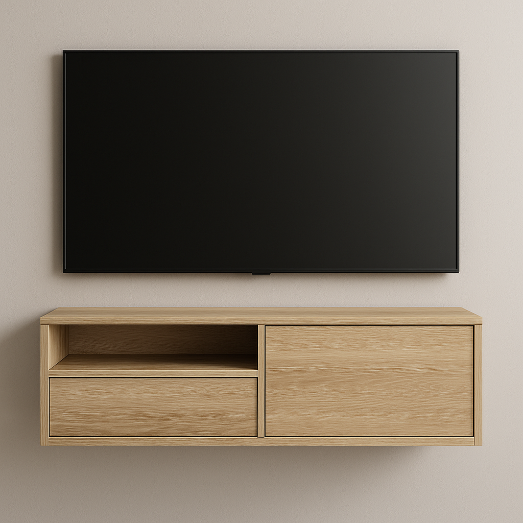 Тумба під ТБ навісна №15 45х200х35 см Дуб Сонома світлий Тумба під ТБ навісна №15 45х200х35 см Дуб Сонома світлий