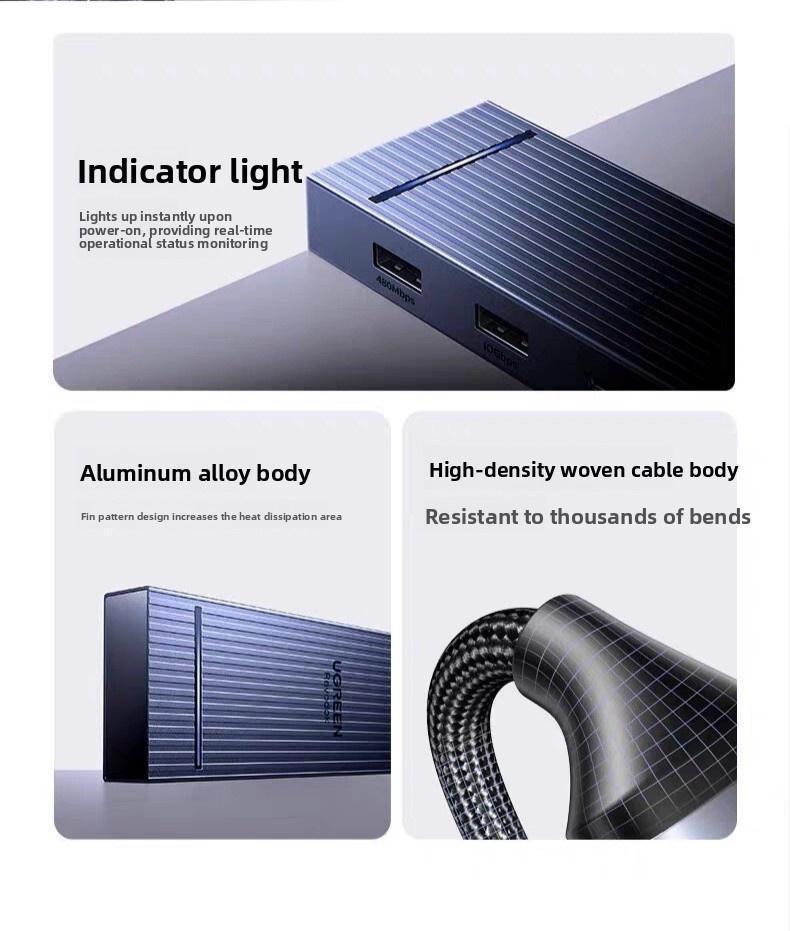 Хаб USB-C Ugreen 30 см 8K 30Hz HDMI Темно-сірий (55610) - фото 17