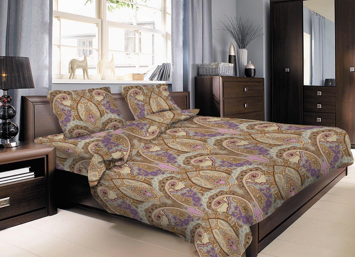 Комплект постельного белья Zastelli 20257 Павлин бязь двуспальный 175х210 Кремовый