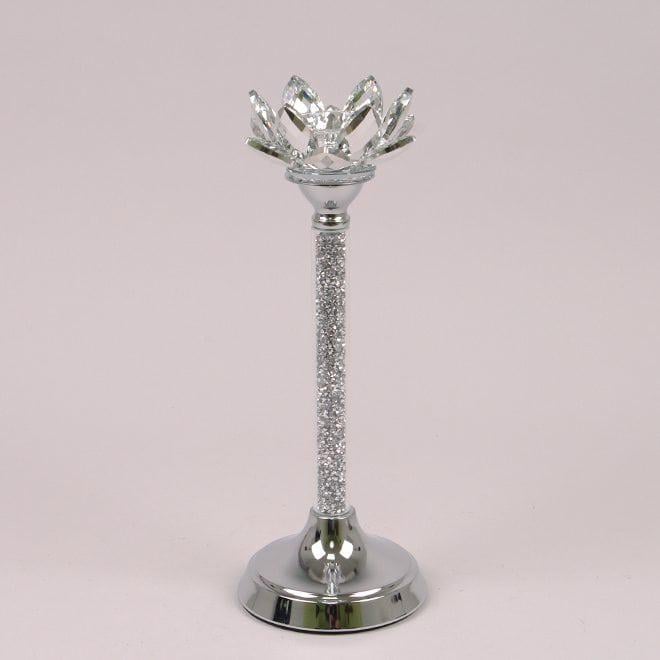 Підсвічник металевий Flora 30,5 см Срібний (36754) - фото 1