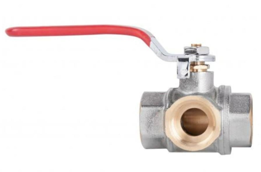 Кран шаровой Thermo Alliance Standart 1/2" ВВВ прямой трехходовой PN40 рычаг (SD310W15)