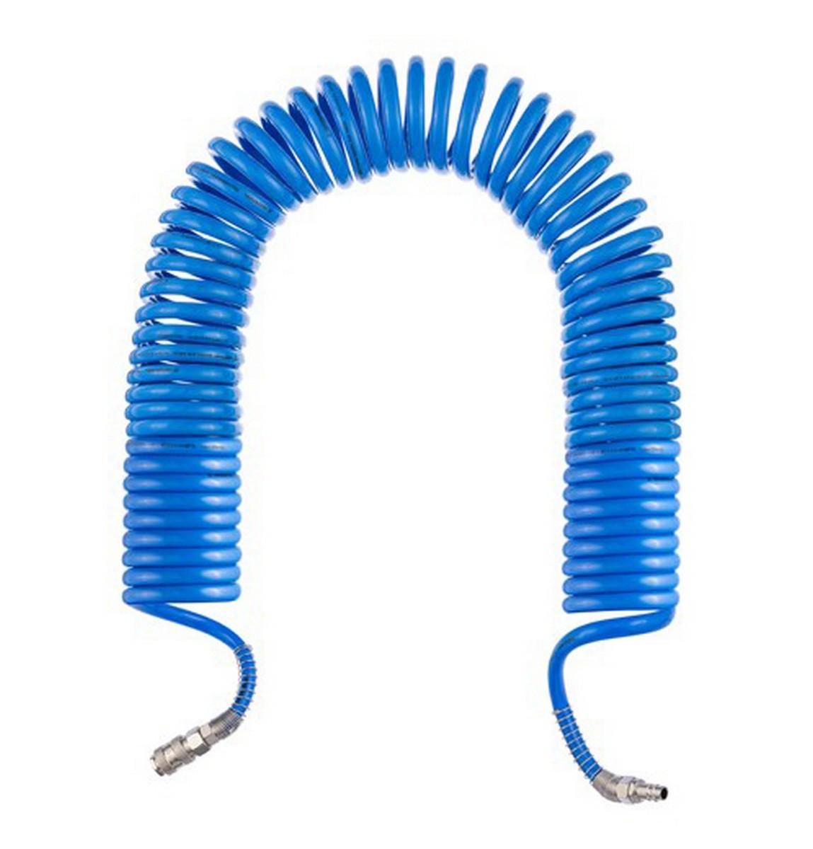 Шланг спиральный полиуретановый Intertool с быстроразъемными соединениями 8х12 мм 15 м