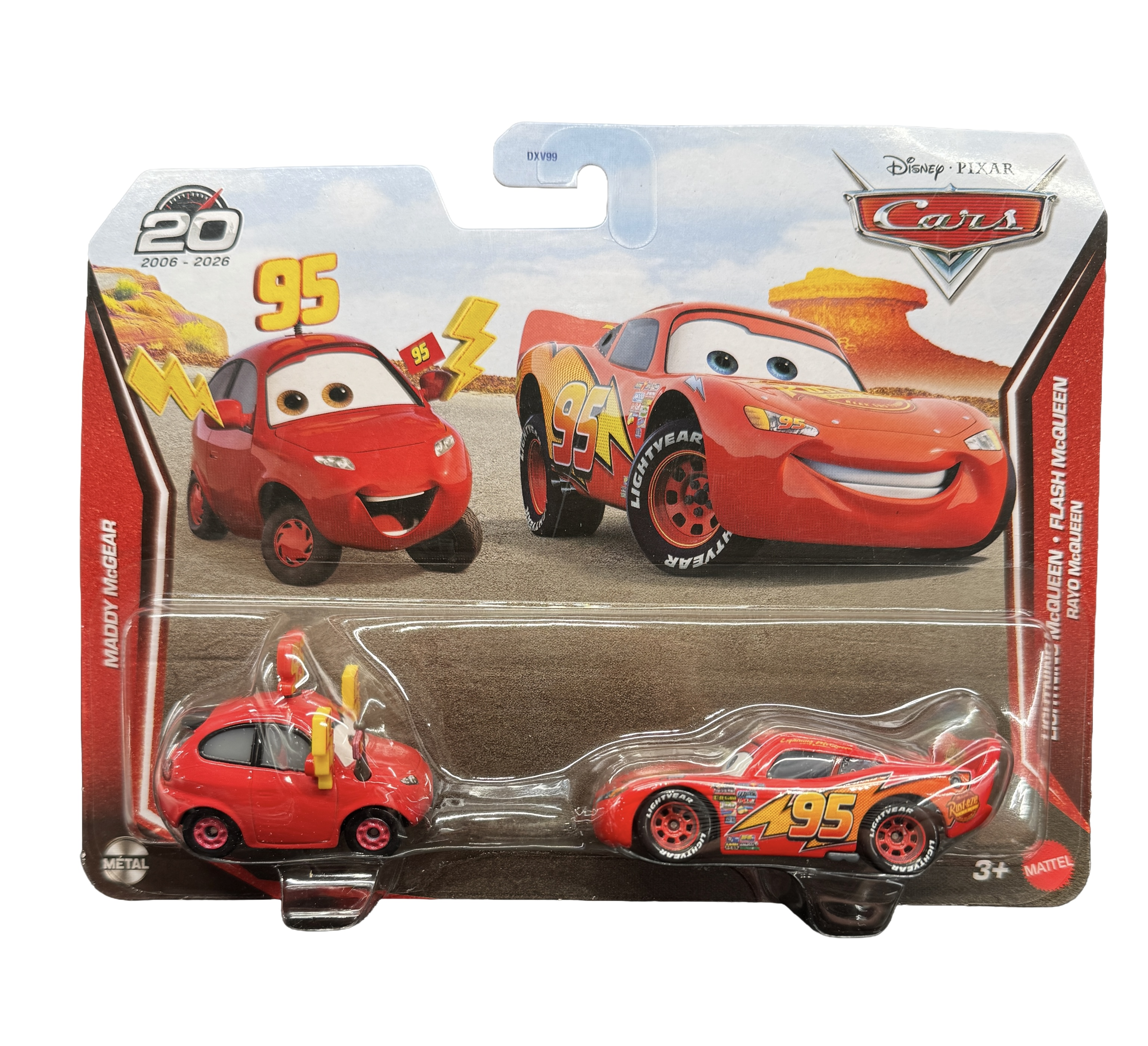 Набор автомобилей машинок Mattel Disney Pixar Cars Мэдди и Молния МакКвин Коллекция 2026 к 20-летию Тачки (35741124)