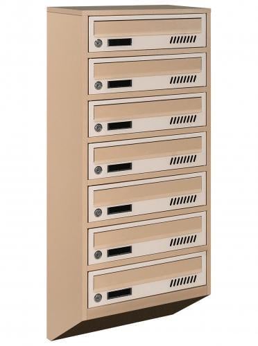 Почтовый ящик Галиндустрия E1-07-А металлический многосекционный на 7 квартир Бежевый (132-119-000004675)
