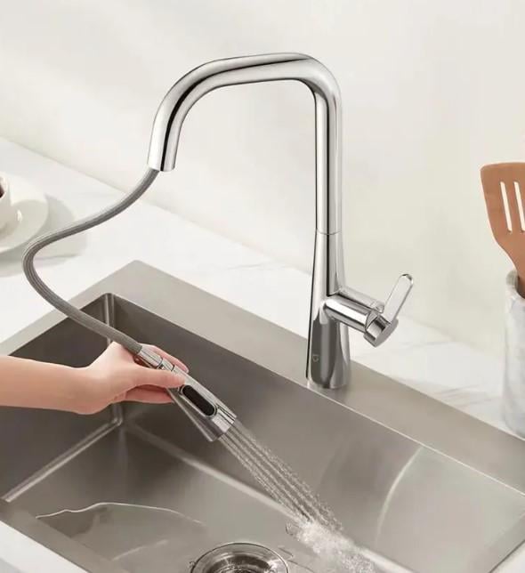 Смеситель для кухни MiJia pull-out kitchen faucet S1 с выдвижной лейкой - фото 6