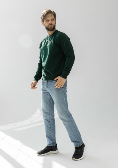 Свитшот мужской GBI двухнитка S Зеленый (12718)