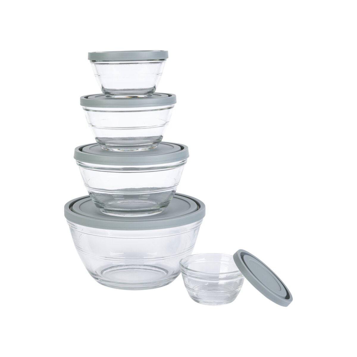 Набір скляних мисок Livarno Home з кришками 5 шт. (201427) Набір скляних мисок Livarno Home з кришками 5 шт. (201427)