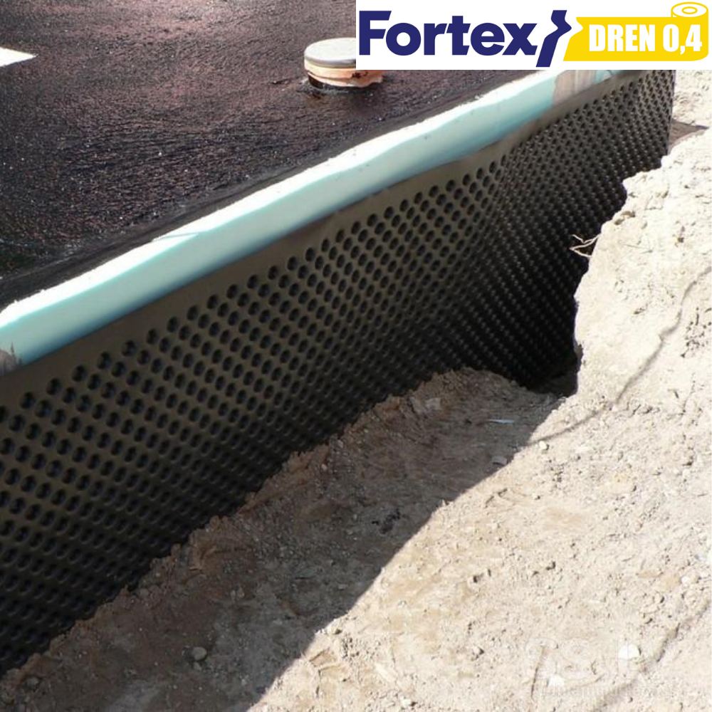 Мембрана для фундамента дренажная Fortex DREN 0,4 1x20 м 20 м2 (340056) - фото 10