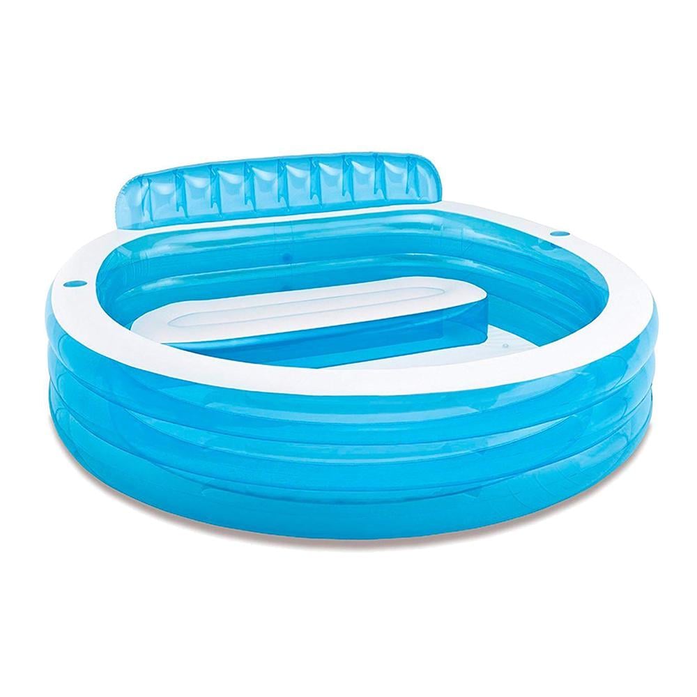Бассейн надувной детский Intex 57190 Семейный со спинкой 224х216х76 см (167580)